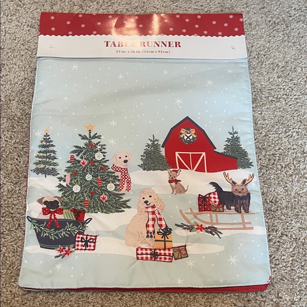 Charming Holiday Table Runner with Red and Green Accents